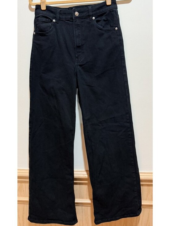 H & M Divided Denim - H&M Divided ~ Black Wide-Leg Denim Jeans ~ Size 8 ~ Stretch, High Waisted